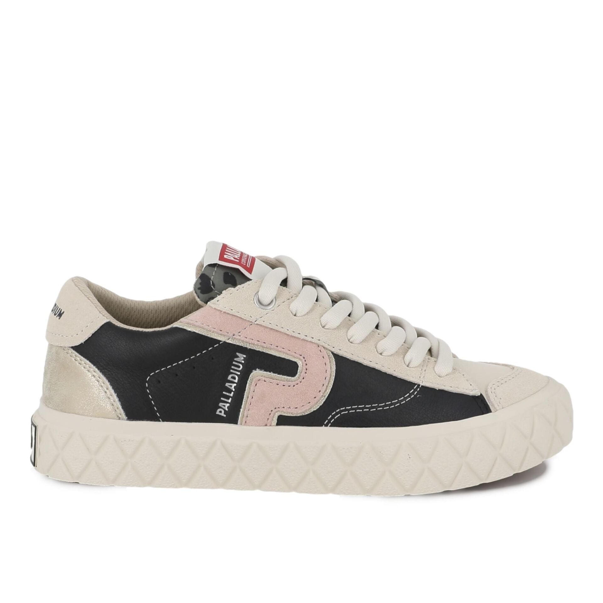 Palladium Ace Lo Mix LTH Kadın Sneaker Siyah/Gri Deri Günlük Ayakkabı