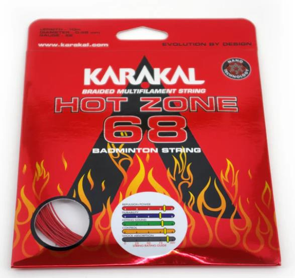 Karakal Hot Zone 68 Badminton Kordaj Kırmızı (10m)