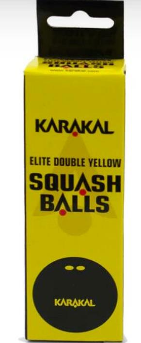 Karakal Squash Topu Çift Sarı (3'lü)