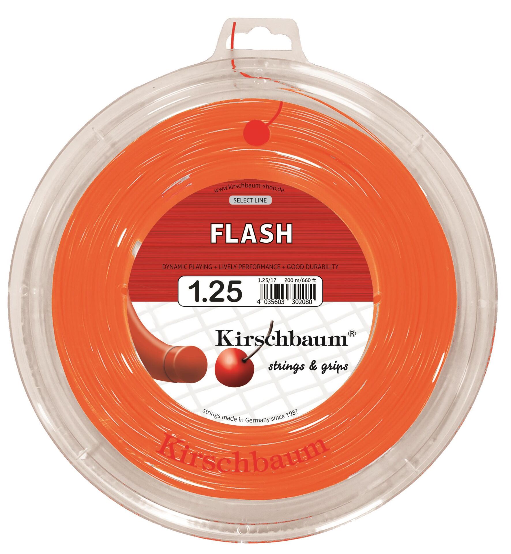Kirschbaum 200M  Reel Flash 1,25 Turuncu Tenis Rulo Kordaj