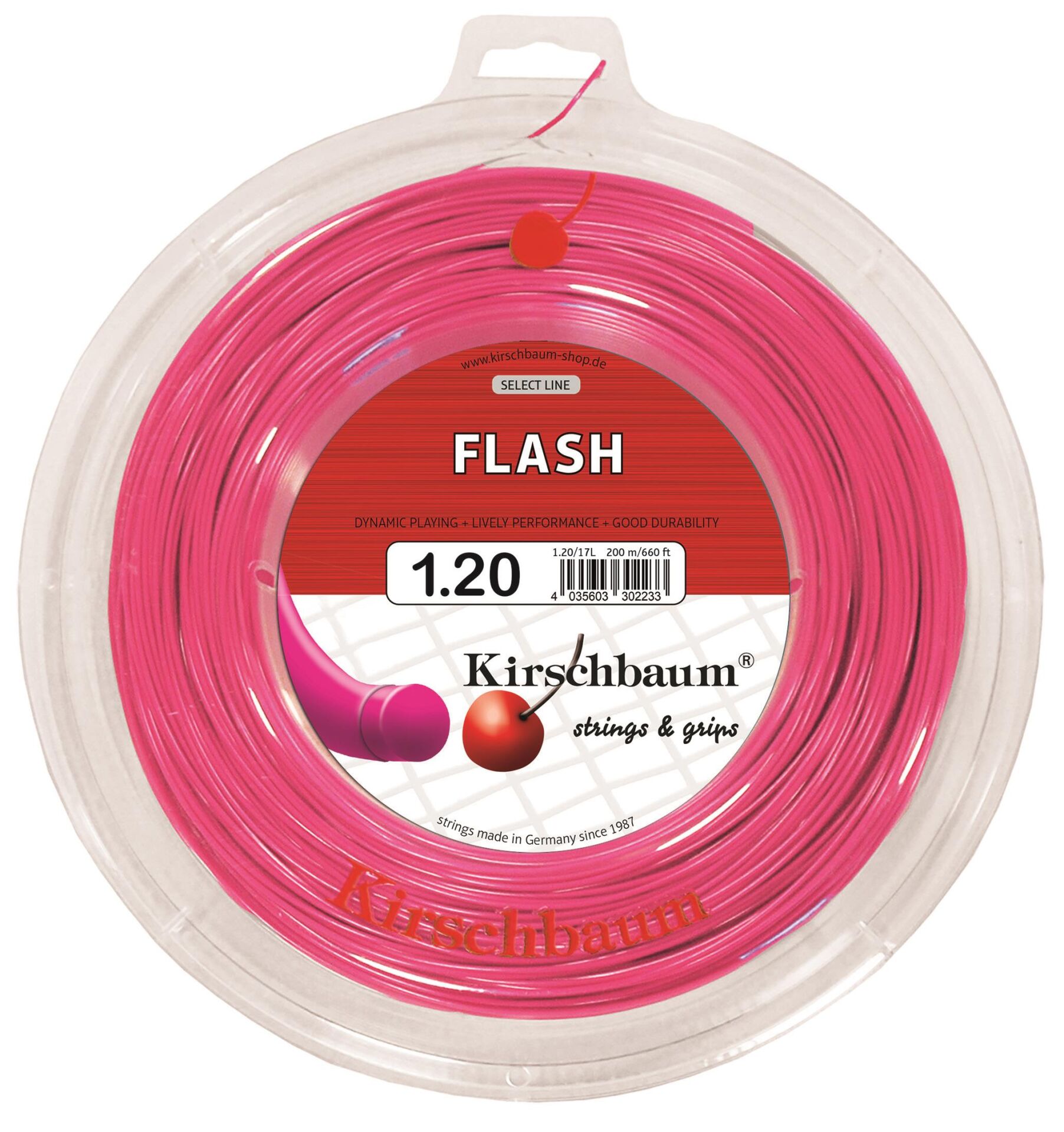 Kirschbaum 200M Reel Flash 1,20 Pembe Tenis Rulo Kordaj