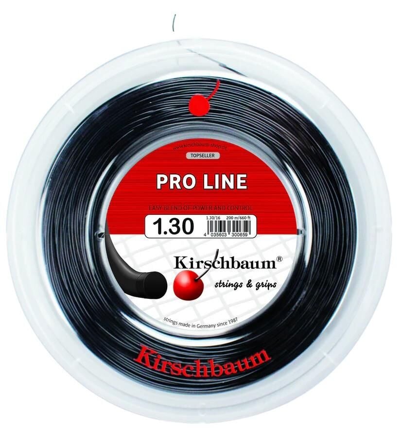 Kirschbaum 200M Reel Pro-Line 1,30 Siyah Tenis Rulo Kordaj