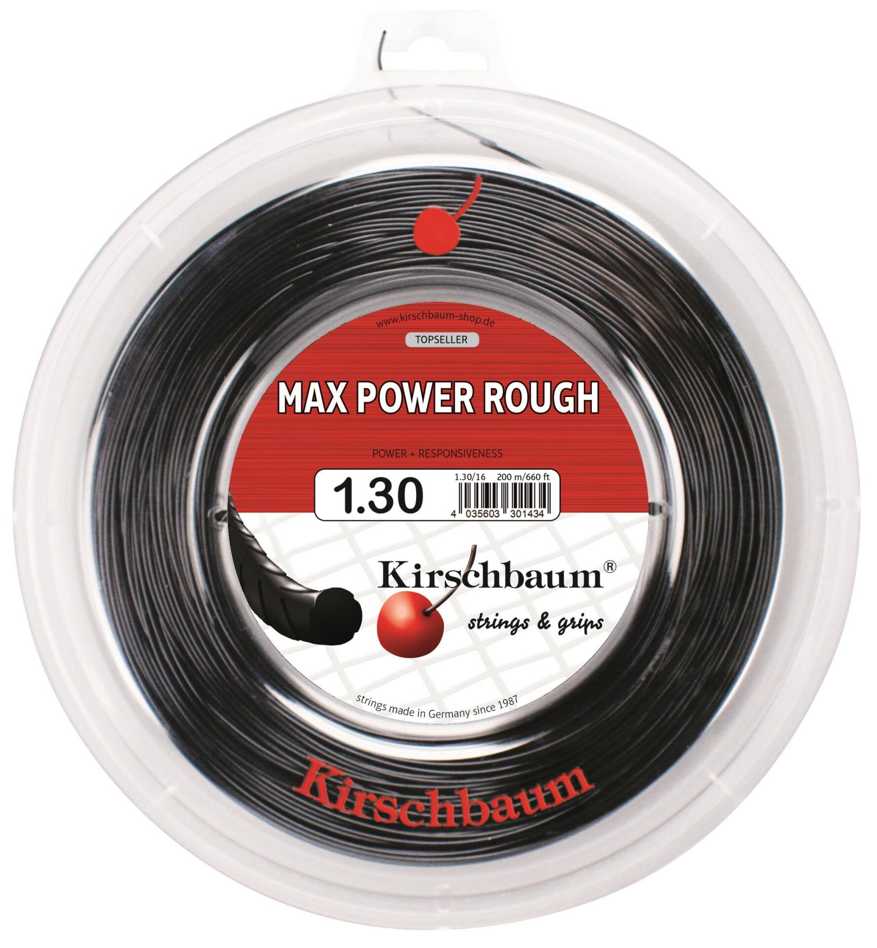 Kirschbaum 200M Reel Max Power Rough 1,30  Antrasit Tenis Rulo Kordaj