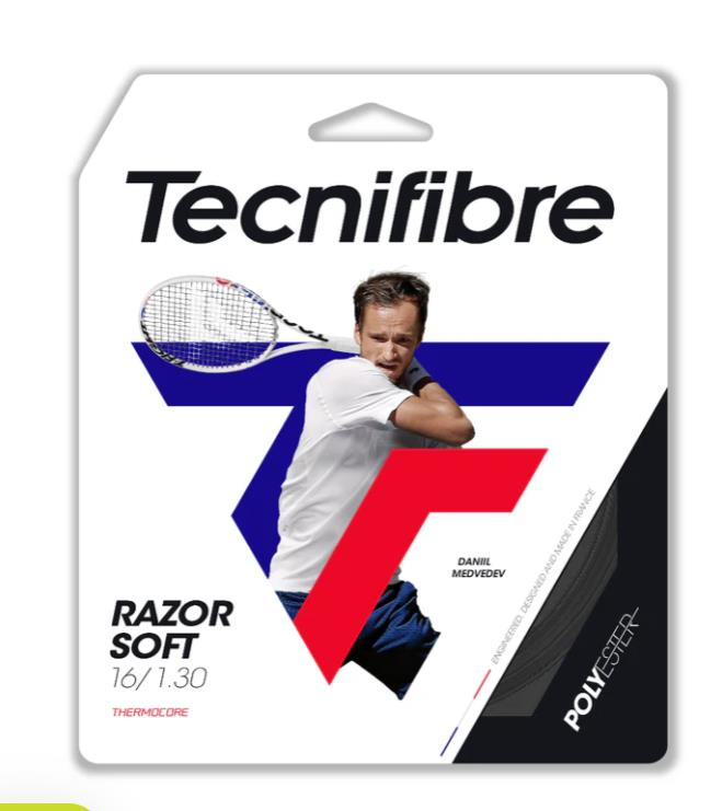 Tecnifibre Razor Soft 1,30 (12m) Black Paket Tenis Raketi Kordajı