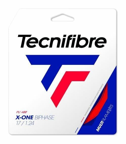 Tecnifibre X-One Biphase Pu 1,24 (12m) Red Paket Tenis Raketi Kordajı