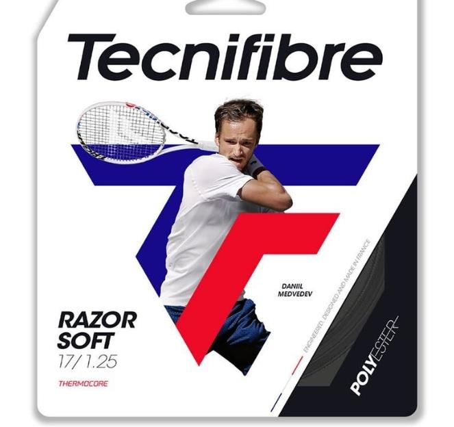Tecnifibre Razor Soft 1,25 (12m) Black Paket Tenis Raketi Kordajı
