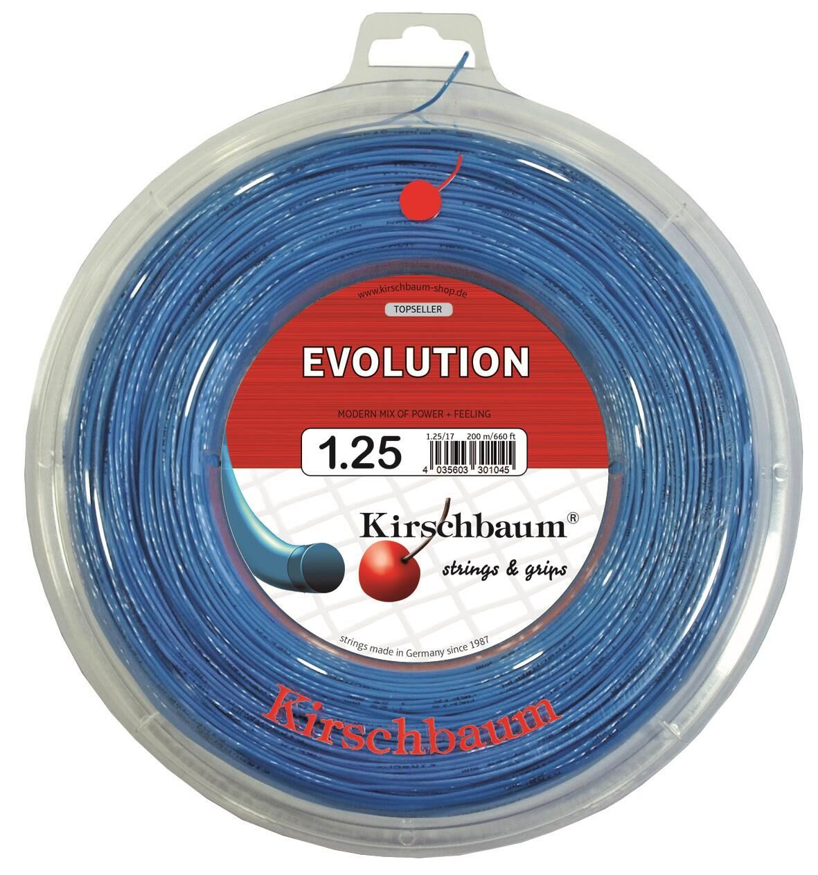 Kirschbaum  200M  Reel  Evolution 1,25  Mavi Tenis Rulo Kordaj