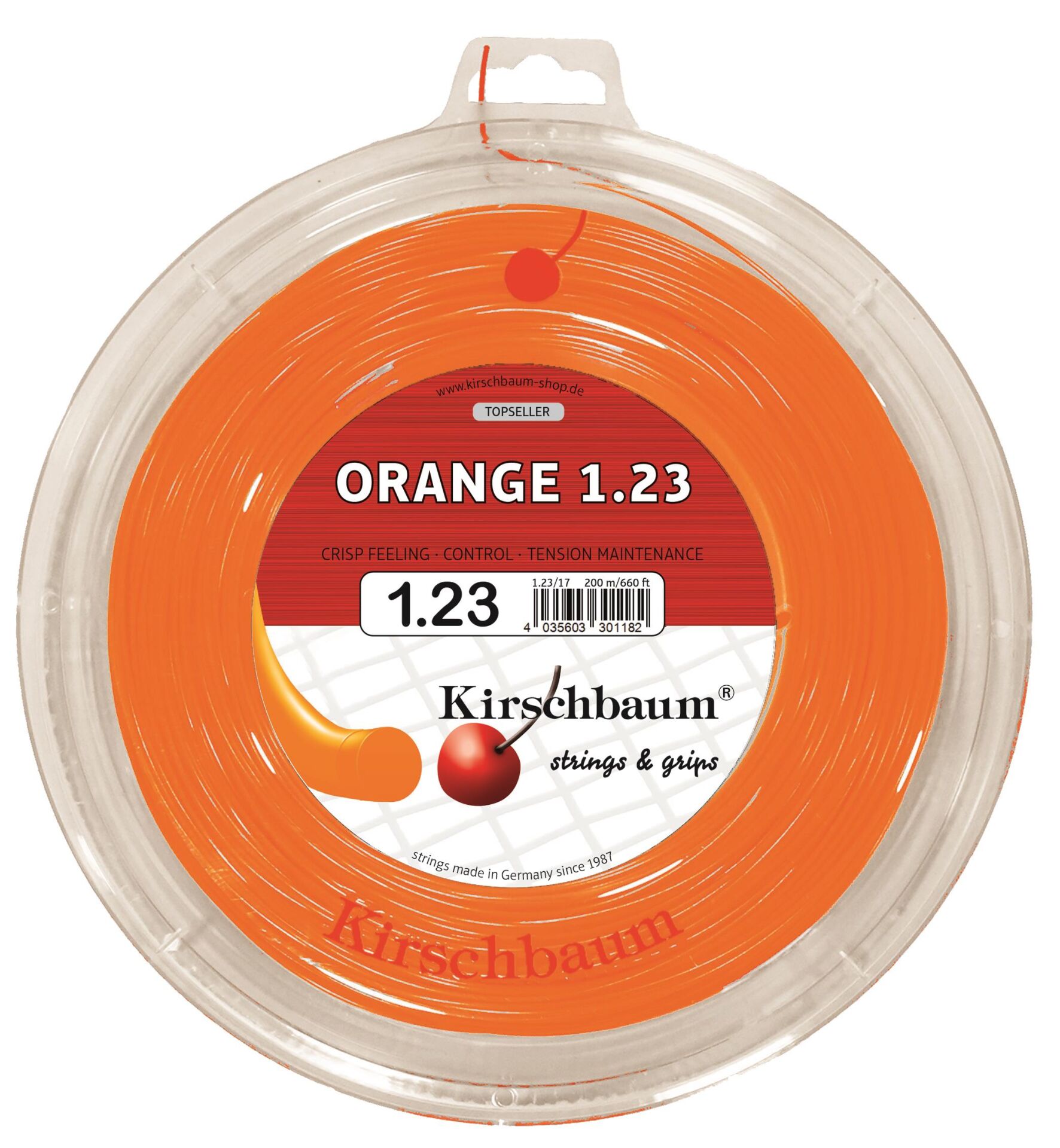 Kirschbaum  200M  Reel Super Smash 1,23 Turuncu Tenis Rulo Kordaj